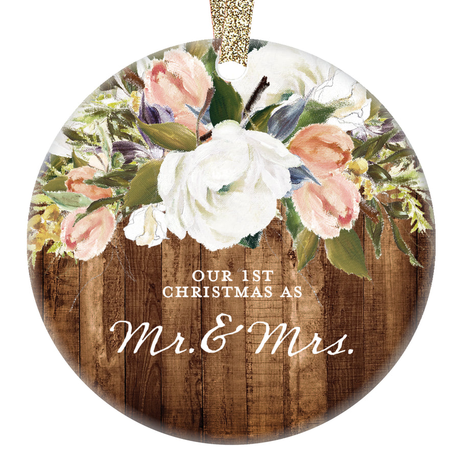 1st Christmas as Mr and Mrs Ornament, Personalized | 508