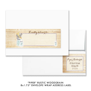 "Piper" Rustic Woodgrain Envelope Wrap Address Labels