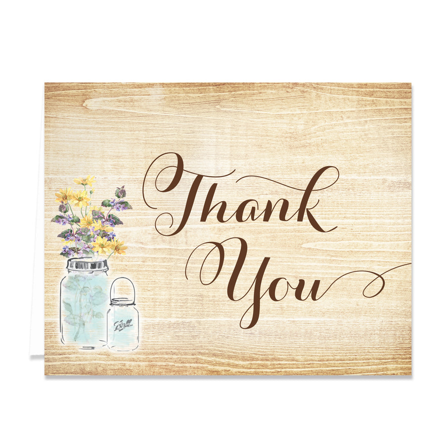 Rustic Wood Grain Thank You Cards