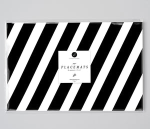 Black and White Striped Paper Placemats by Digibuddha