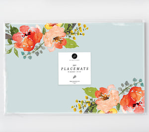 Spring Skies Botanical Paper Placemats