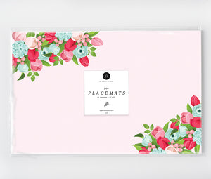 Spring Pink Blooms Paper Placemats