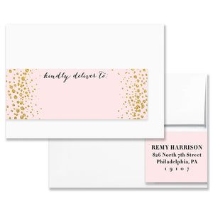 "Remy" Blush + Gold Envelope Wrap Address Labels