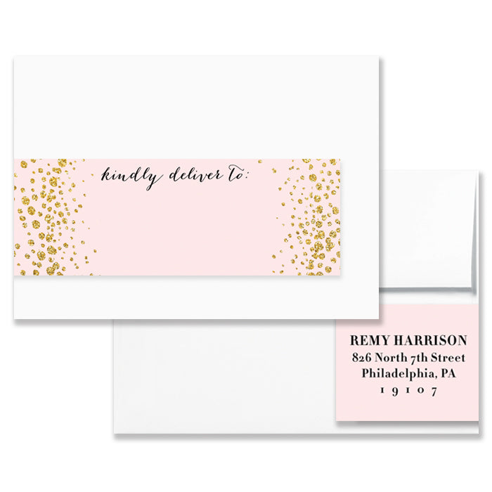 "Remy" Blush + Gold Envelope Wrap Address Labels