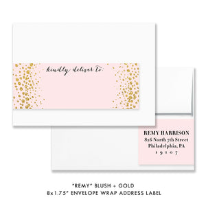 "Remy" Blush + Gold Envelope Wrap Address Labels