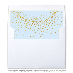 "Remy" Blue + Gold Glitter Envelope Liners