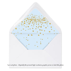 "Remy" Blue + Gold Glitter Envelope Liners