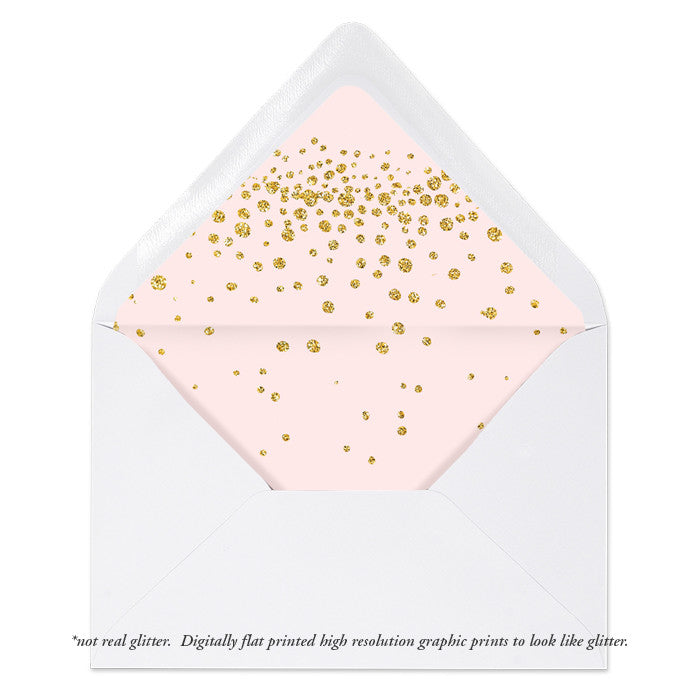"Remy" Blush + Gold Glitter Envelope Liners