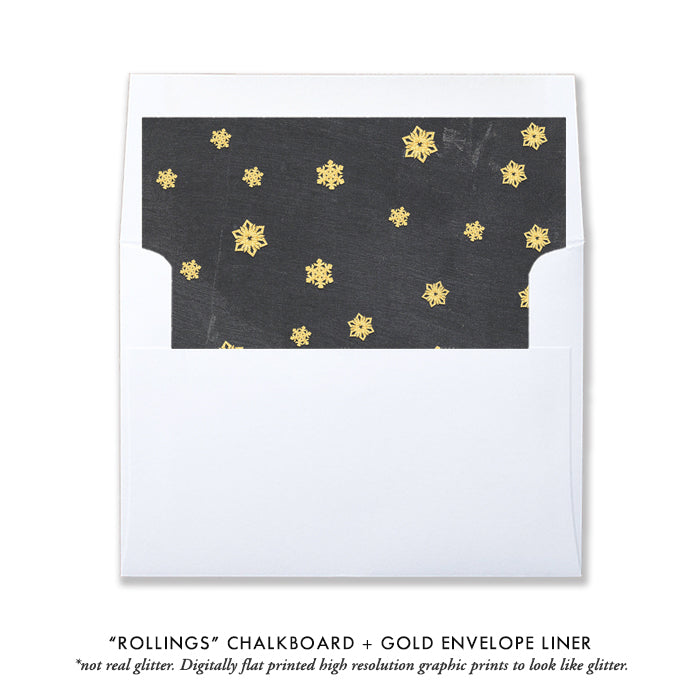 Chalkboard and Gold Photo Holiday Card | Rollings