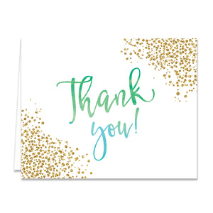 "Rosie" Green Blue Ombre Thank You Card