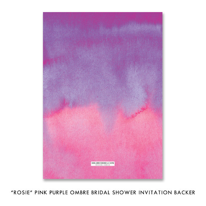 "Rosie" Pink Purple Ombre Bridal Shower Invitation