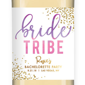 "Rosie" Purple Pink Ombre Bachelorette Party Wine Labels