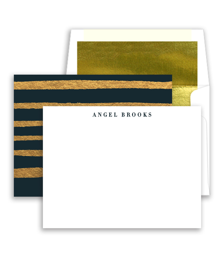 Classic Black & Gold Personalized Stationery