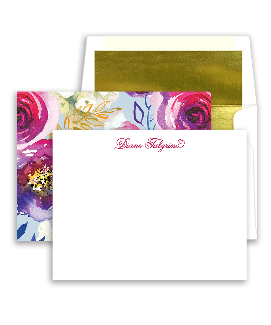 Colorful Blooms Personalized Stationery