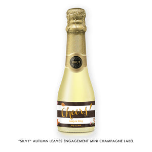 "Silvy" Autumn Leaves Engagement Champagne Labels