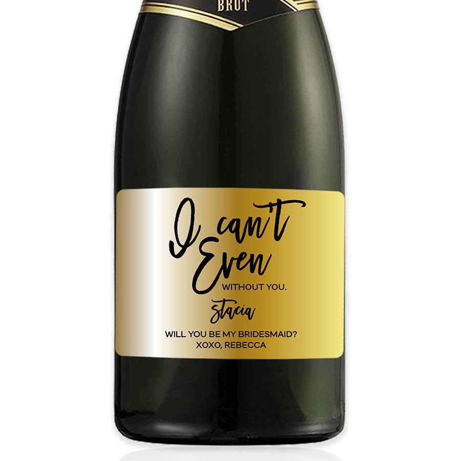 “Stacia” Gold Foil Bridesmaid Proposal Mini-Champagne Label