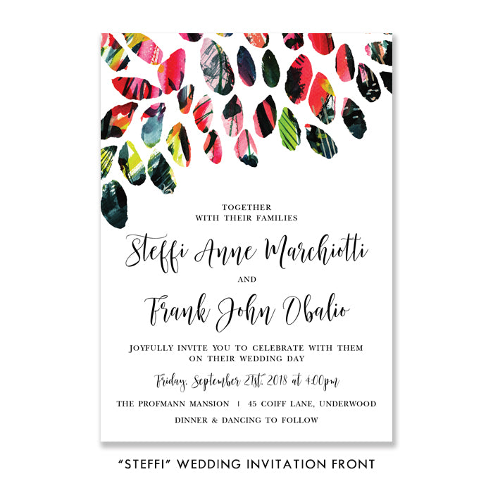 "Steffi" Watercolor Wedding Invitation