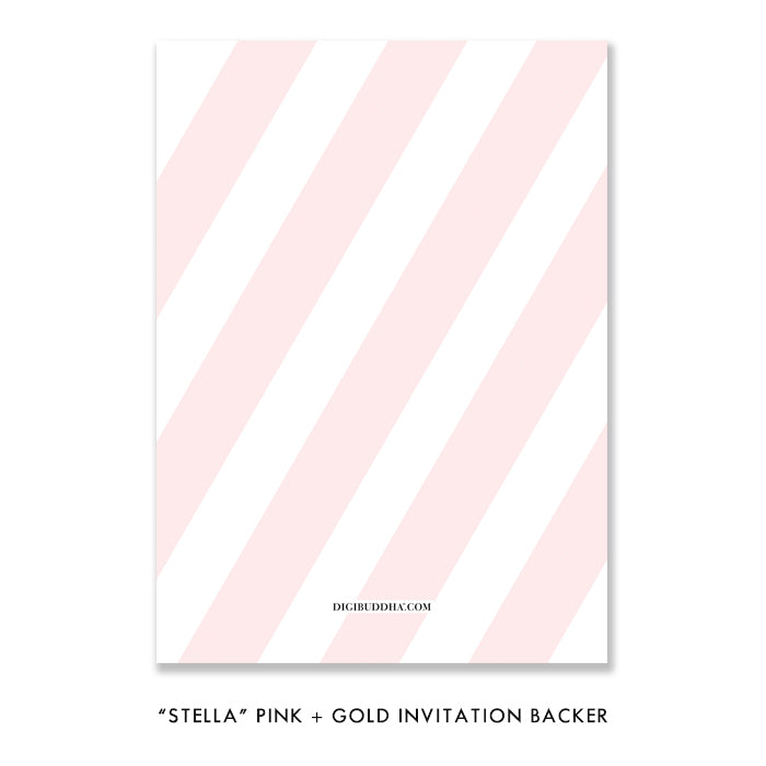 "Stella" Blush + Gold Glitter Lingerie Shower Invitation