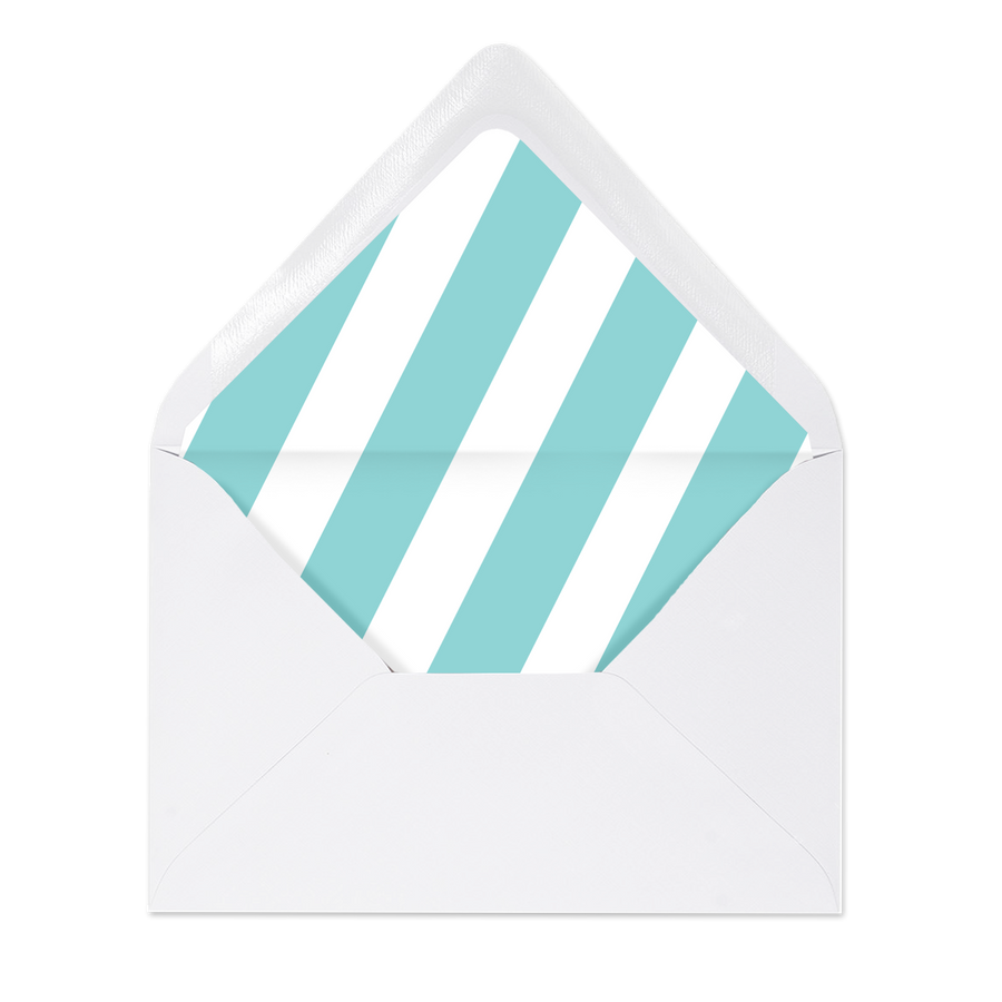 "Stella" Aqua + White Stripe Envelope Liners