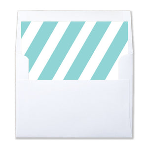 "Stella" Aqua + White Stripe Envelope Liners