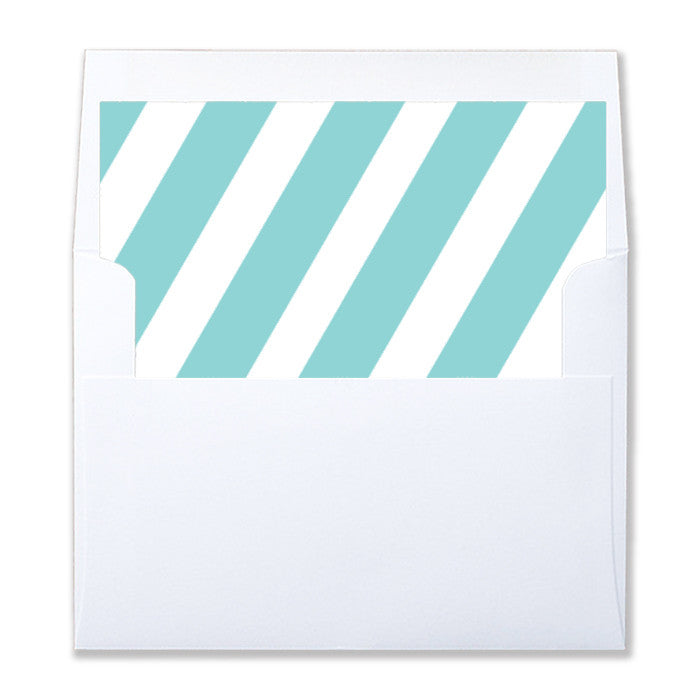 "Stella" Aqua + White Stripe Envelope Liners