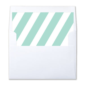"Stella" Blue Mint Stripe Envelope Liners