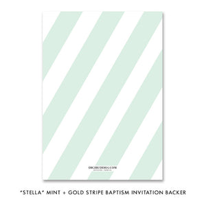"Stella" Mint + Gold Baptism Invitation