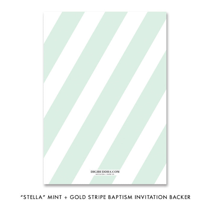 "Stella" Mint + Gold Baptism Invitation