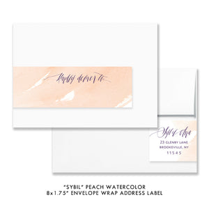 "Sybil" Peach Watercolor Rehearsal Dinner Invitation