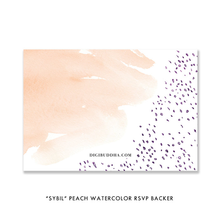"Sybil" Peach Watercolor RSVP Card