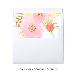 "Tali" Pink + Gold Baby Shower Invitation
