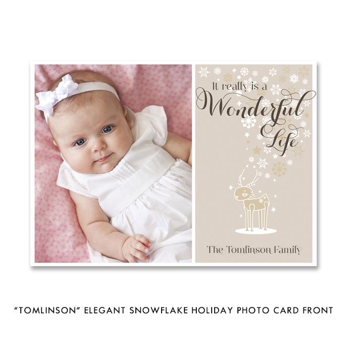 Elegant Snowflake Photo Holiday Card | Tomlinson