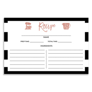 Blush Pink Glitter Recipe Cards | Tory