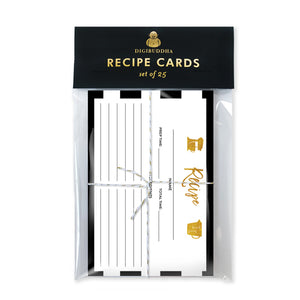 Black White + Gold Recipe Cards | Tory