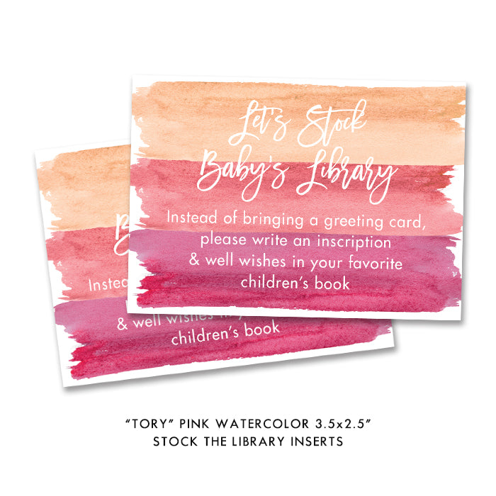 "Tory" Pink Watercolor Baby Shower Invitation