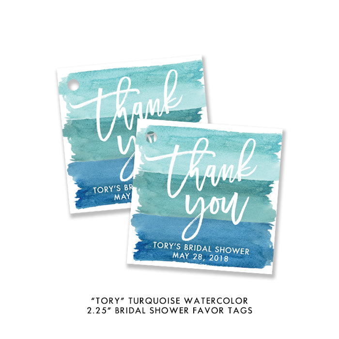 Turquoise Watercolor Bridal Shower Invitation featuring modern beach and blue ombre design, ideal for a beach wedding shower.
