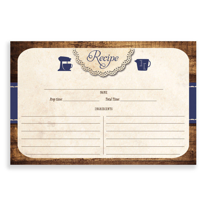Rustic Wood Recipe Cards |  Tracey Navy