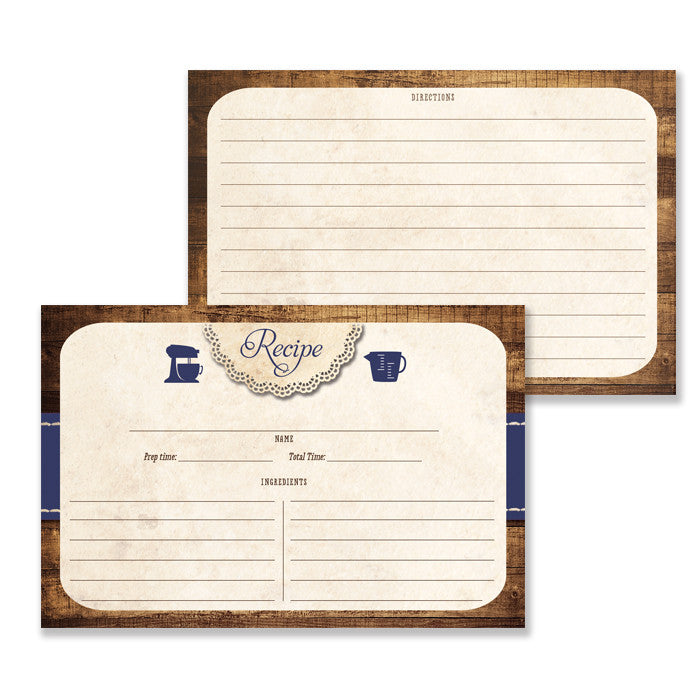 Rustic Wood Recipe Cards |  Tracey Navy