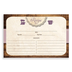 Rustic Wood Recipe Cards |  Tracey Purple