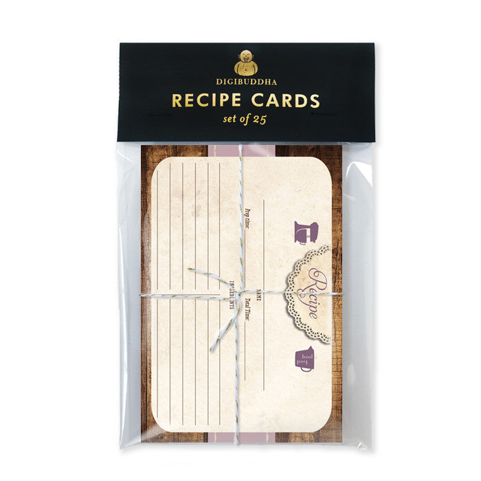 Rustic Wood Recipe Cards |  Tracey Purple