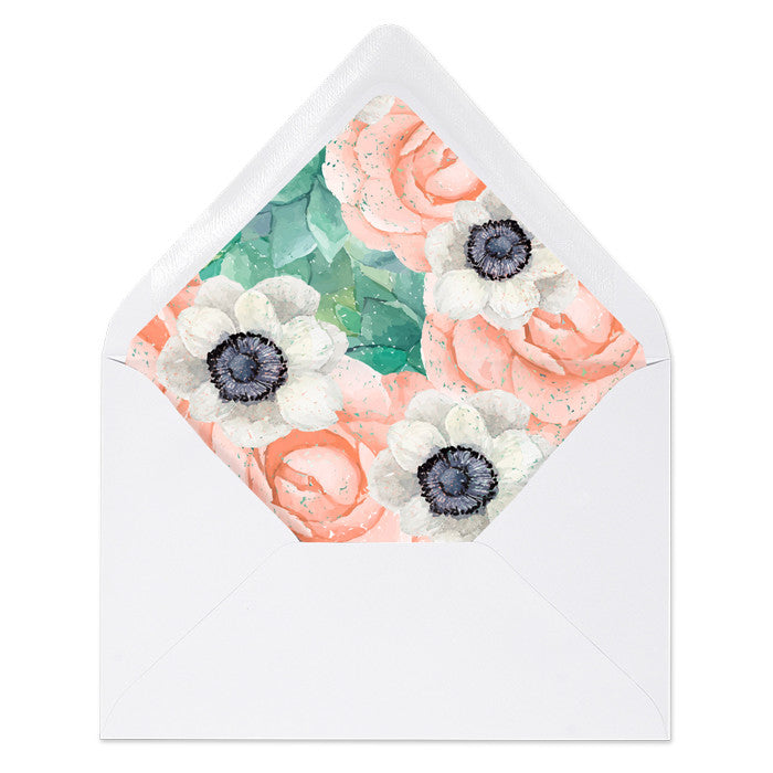 "Trish" Pink Stripe + Floral Envelope Liners