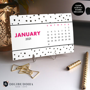 2021 Spotty Dots Desk Calendar by Digibuddha | Coll. 20