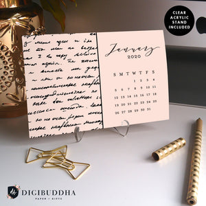 2020 Antique Handwriting Desk Calendar by Digibuddha | Coll. 23
