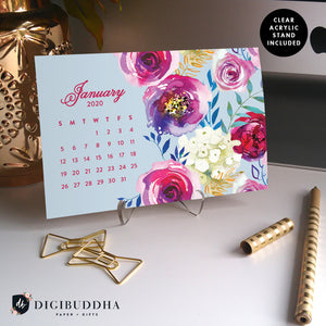 2020 Colorful Blooms Desk Calendar by Digibuddha | Coll. 26