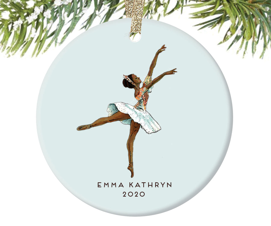 Black Nutcracker Ballerina Christmas Ornament, Personalized