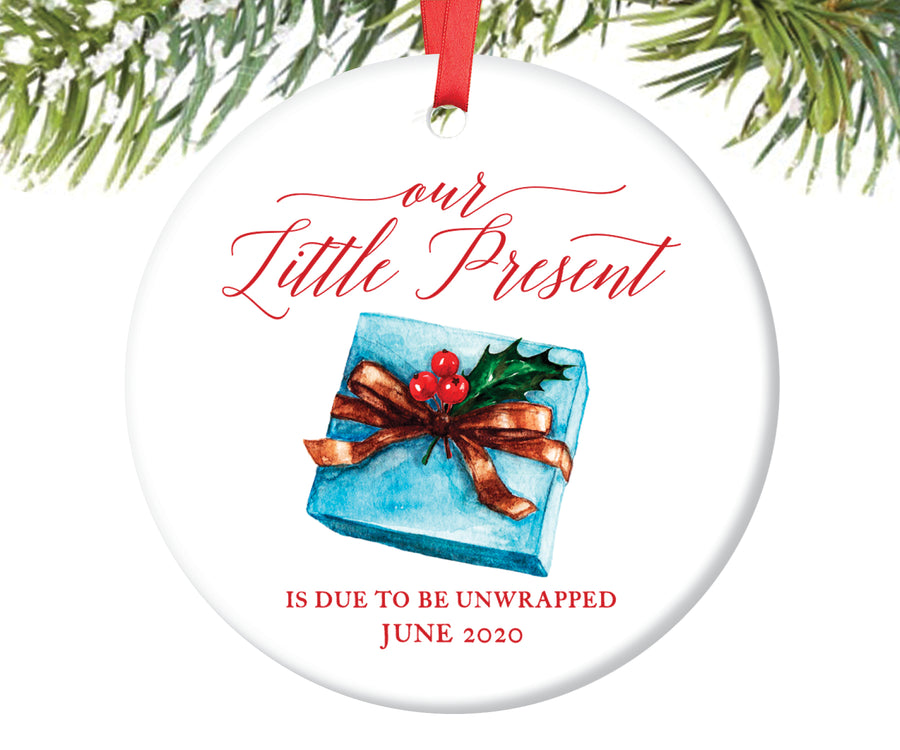 Expecting Parents Christmas Present Ornament, Personalized | 4