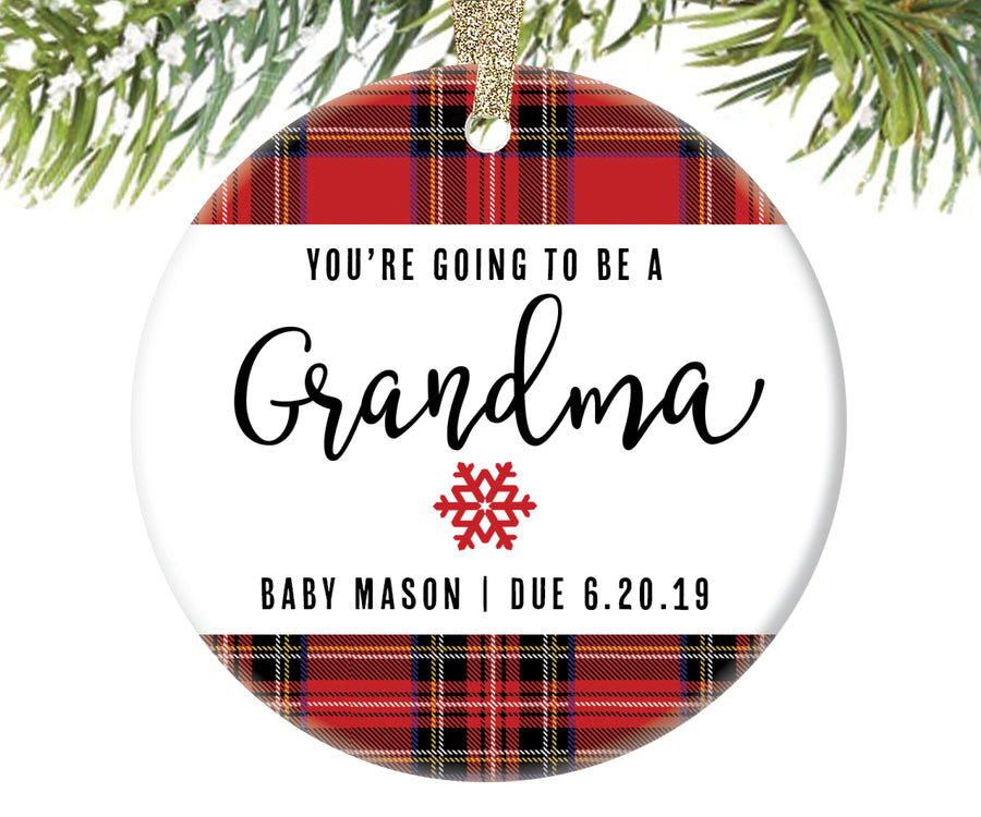 Pregnancy Announcement Ornament for Grandma To Be, Personalized | 17