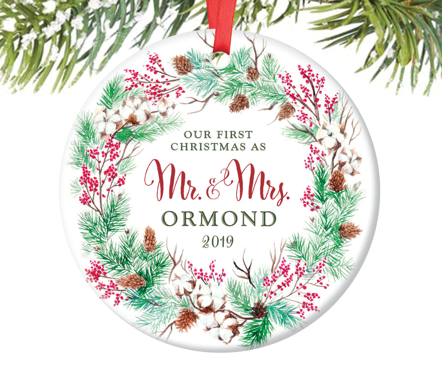 Our First Christmas as Mr and Mrs Ornament, Personalized | 20