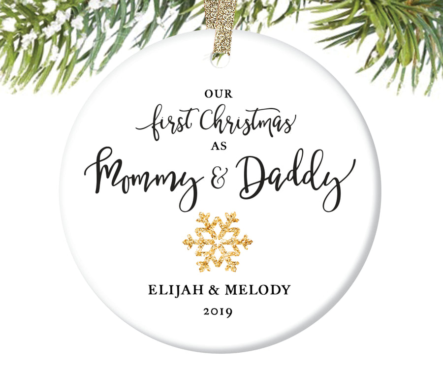 First Christmas as Mommy and Daddy Christmas Ornament, Personalized | 21