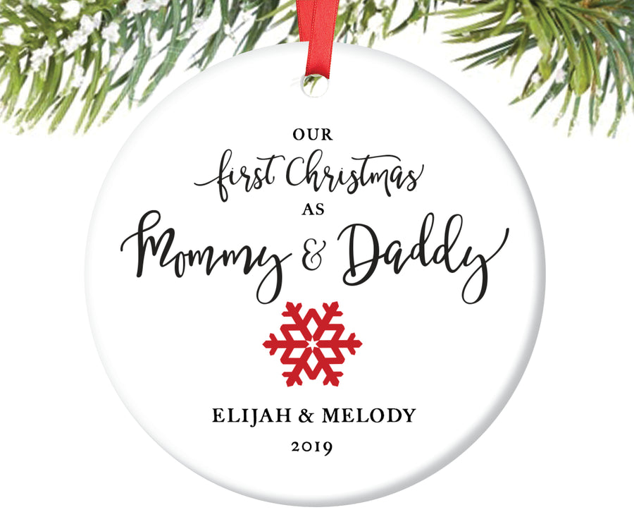 First Christmas as Mommy and Daddy Christmas Ornament, Personalized | 22
